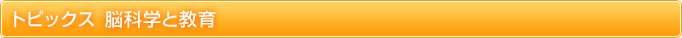 トピックス 脳科学と教育